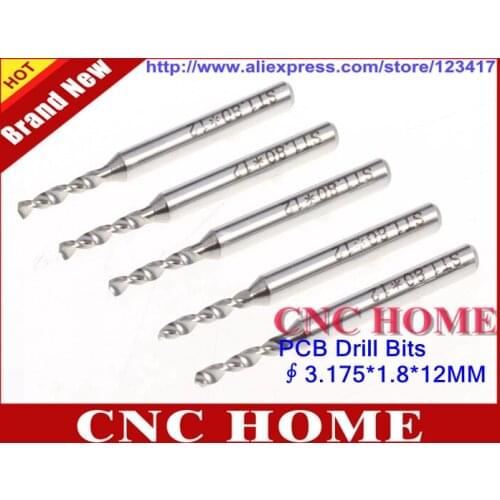10pcs/lot 3.175*1.8*12mm Import Carbide PCB Drill Bit Set, CNC Drill Bits, PCB Dremel Jewelry, Drill Bits on Print Circuit Board