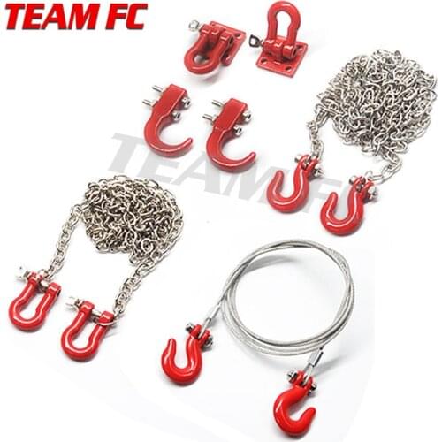 2 Sets Accessories Metal Tow Hook Chain Decoration for 1/8 1/10 RC Car TRX-4 Axial SCX10 90046 Wraith RC4WD D90 TF2 S268