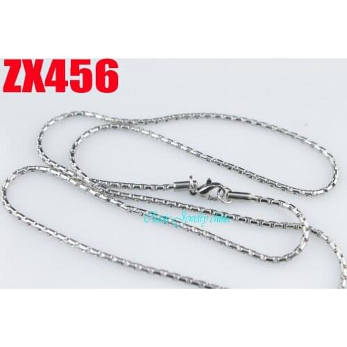 2mm round long box chain stainless steel necklace fashion mens women jewelry chains 20pcs ZX456