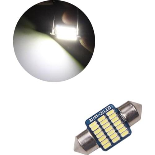 50Pcs 3014 21SMD LED Bulbs 31MM Festoon White Car Interior Lights Canbus Error Free For Dome Reading Light 12V