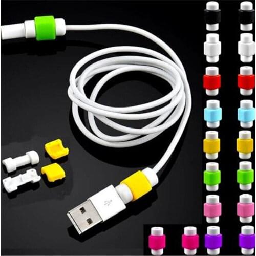 500PCS Cable Protector Universal cable earphone saver silicone protector for iphone 6 7 8 x Xr xs phone