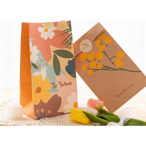 6 Copper Cardson Series Illustration Gift Accompanied By Snacks Candy Baked Packaging Carton Mixed Gift Bag Bags for Packaging