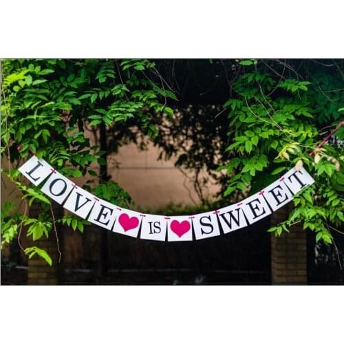 Free Shipping 1 X Love Is Sweet Banner Wedding Photo Prop love is sweet Sign Wedding Party Garland Decoration