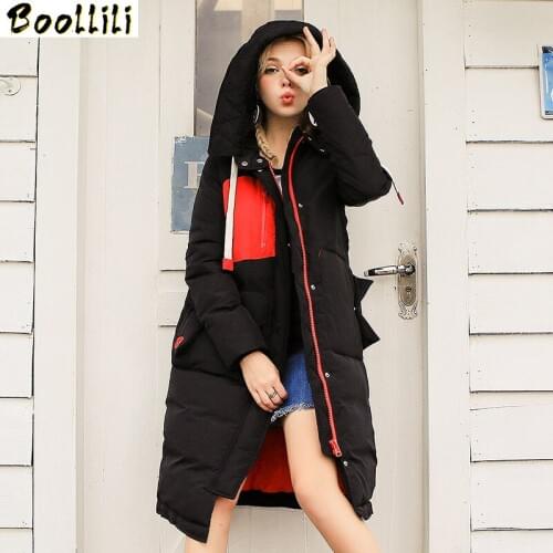 Boollili New Arrival Womens Down Jackets Hooded Winter Coat Female Warm White Duck Jacket Women Long Parka Abrigo Mujer