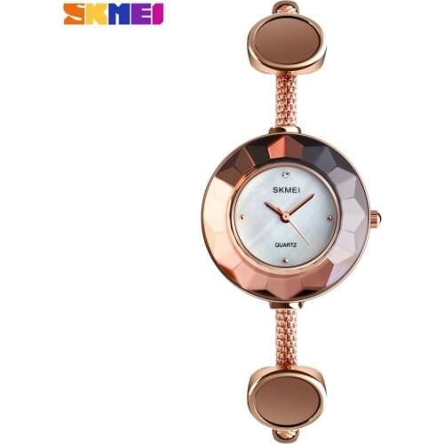 SKMEI 2020 Fashion Women Watches Stainless Steel Strap Ladies Watch 3Bar Waterproof Quartz Wristwatch reloj mujer 1406