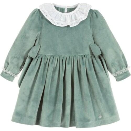 2020spring New Spanish Girls' Dress Velvet Long Sleeve Childrens Dress+hat Festivals Wedding Dress Toddler Girl Winter Clothes
