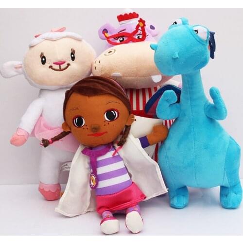 Doc Mcstuffins Clinic Plush Toys Doctor Donny Stuffy Dragon Lambie Sheep Hallie Hippo Animal Stuffed Dolls Birthday Gifts