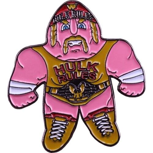 HOSENG Pink American Professional Wrestling Hooker Hogan Sports Brooch Fans Collection Alloy Badge Fashion Enamel Pin HS_635