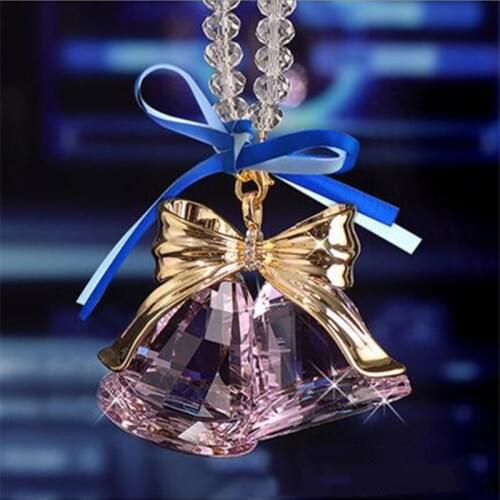 Crystal wind chimes Car Auto Fashion Pendant Interior Rhinestone Bling Rear View Mirror Ornament Hanging Dangle Car Styling