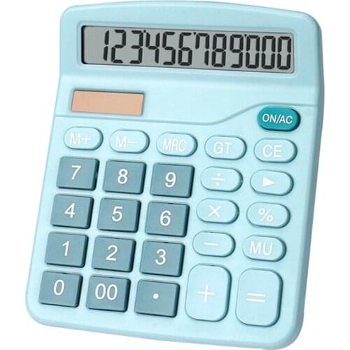12 Digits Standard Electronic Calculators Solar Battery Calculator with Large LCD Display for Office Home School Use