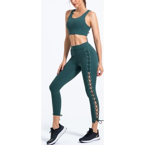 2 Pcs Set Seamless Yoga Set Fitness Clothing Split High Waist Women Gym Leggings Tights Push-up Beauty Sports Bra Sports Suits