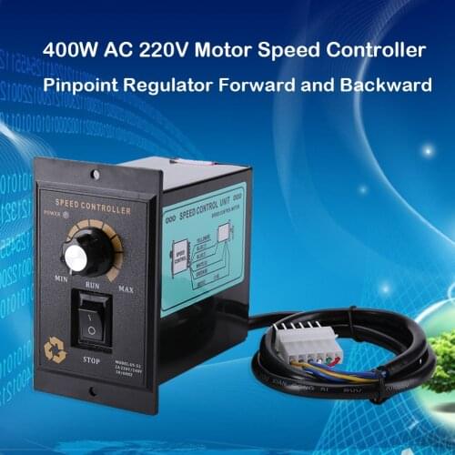 Motor speed controller 400W AC 220V Motor Speed Controller Pinpoint Regulator Controller Forward and Backward