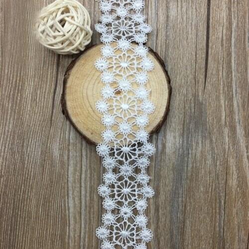 15Yards 3.5cm African Lace Fabric 2017 High Quality Lace Daisy Venice Applique Sewing Trims African Cord Lace Flower Patches