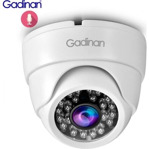 Gadinan IP Dome Camera 3MP 2304x1296 1080P H.265 Indoor 2.8mm Wide Angle Infrared Night Vision IR Audio 48V PoE