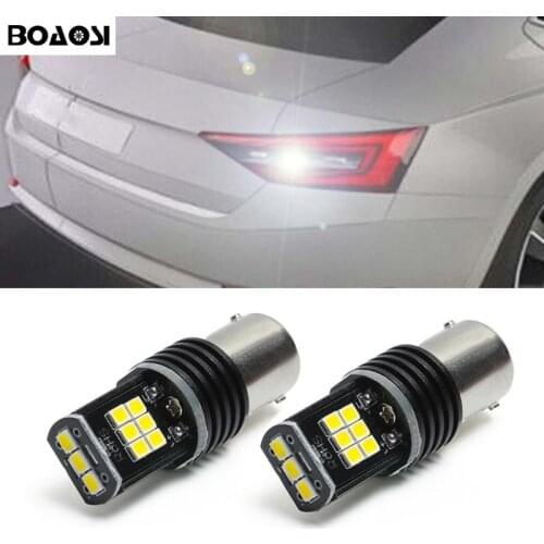 2x Car 1156 BA15S LED 3030 SMD backup reverse light lamp Bulbs For Skoda Fabia Praktik Octavia Octavia (1Z3) Octavia (5E3)