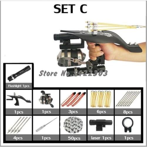 Laser Slingshot Powerful Multi-function Archery Target Shooting Fish Slingshot Catapult Hunting Fishing Sling Shot With Darts