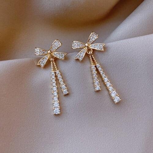 Summer new personality creative pendant bow earrings fashion casual small fresh party earrings for women holiday gift jewelry