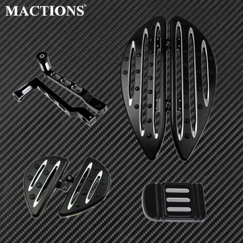 Motorcycle F&R Floorboard Passenger Driver Foot Board Brake Pedal Pad Shift Lever W/ Shifter Peg For Harley Touring Dyna Glide
