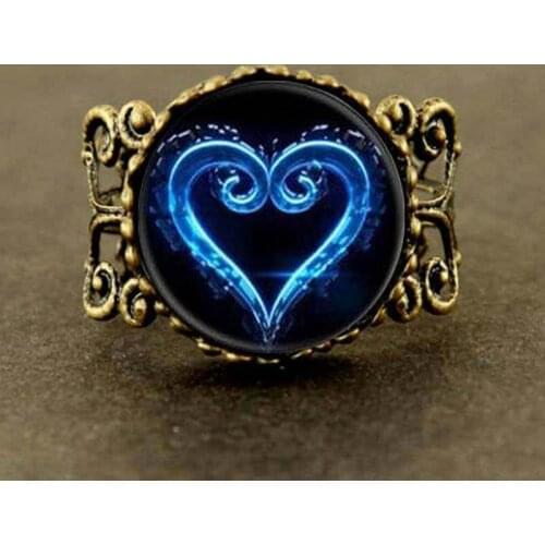 JP Anime Kingdom Hearts Emblem Symbol Mens Ring brass steel Ring steampunk Jewelry Gift women