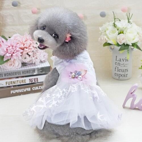 Summer Small Dogs Fancy Lace Tutu Dress Dogs Clothes Puppy Dress Clothes for Chihuahua Dog Dresses Luxury Dog Clothes Corgi