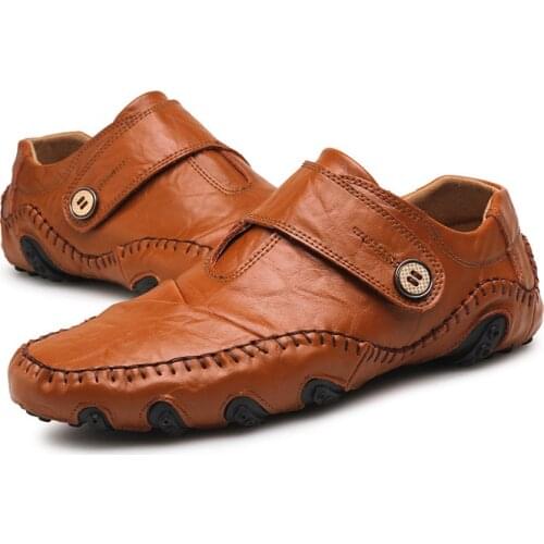 New Leather Large Size Mens Casual Shoes Outdoor Catwalk Sneakers Fashion Trend Driving Shoes 47 Size Leather Shoes