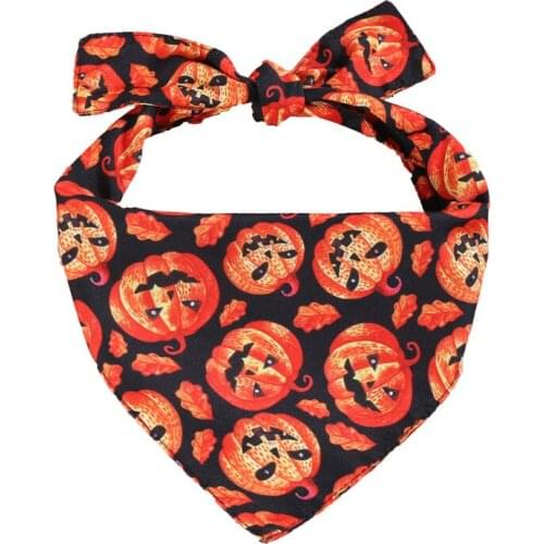 New Halloween Pet Neckerchief Cat Dog Accessories Large Scarf Bandana Bibs Scarf Collar Pet Saliva Towel Triangle Towel