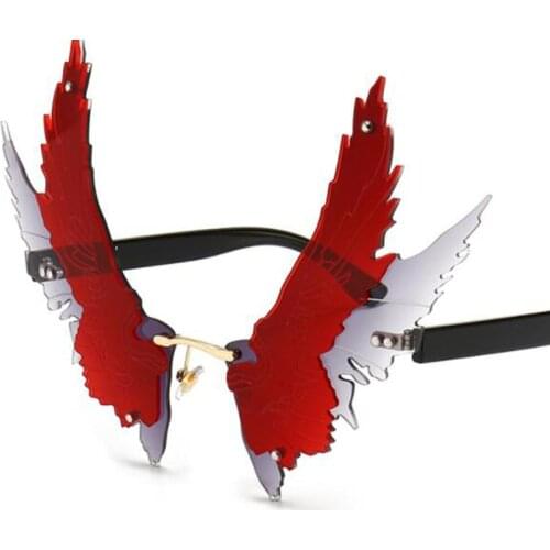 New Vintage Overszied Bird Sunglasses Mens Brand Designer Red Shades eagle Rimless Sun Glasses Women 2020 Party Eyewear UV400
