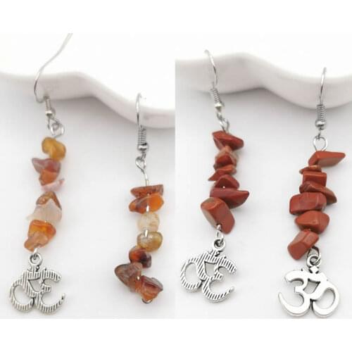 Wholesale Natural Crystal Gravel Earrings Womens Japanese Korean Fashion Simple-Style Ear Stud Amethys Earrings