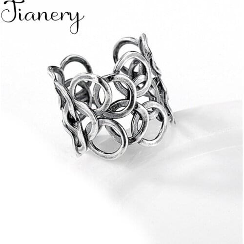 Charming Open Circle Ring for Women Vintage Boho Party Rings Gothic Punk Jewelry Gifts for Girls 2021
