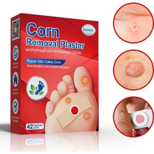 Sumifun 42Pcs Medical Corn Remover Patch Warts Painless Feet Care Thorn Callus Remove Soften Skin Cutin Sticker Plaster