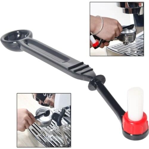 Semi-Automatic Coffee Machine 2 in 1 Brush Cleaner with Spoon Barista Espresso Machine Anti-Scald Cleaning Brush Coffee Cleaning