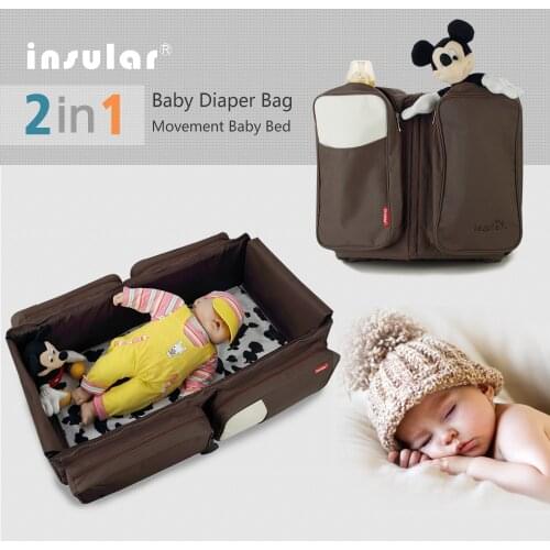 Portable Baby Bed Crib Outdoor Folding Bed Travelling Baby Diaper Bag Infant Safety Bag Cradles Bed Baby Crib Safety Mommy Bag