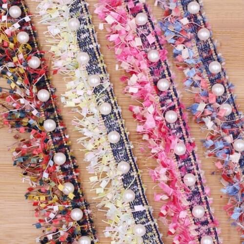 0.9M Multicolor Cotton Fringe Tassel Ribbon Trim With Beads Flower For DIY Sewing Supply Garment Clothes Accessory Costume Decor