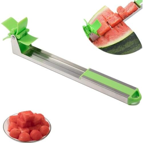 Watermelon Cutter Slicer kitchen gadgets stainless steel one step cutter watermelon cubes slicer Fruit Quickly Cut Tool