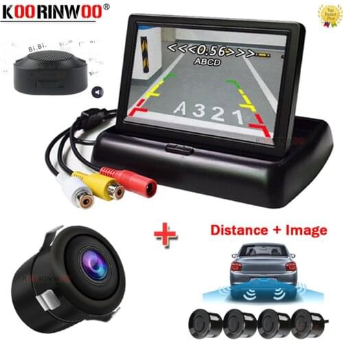 Koorinwoo Dual Core CPU Smart System For Parking Sensor Back Radar Connected System Mirror Image Distance Monitor and camera Kit