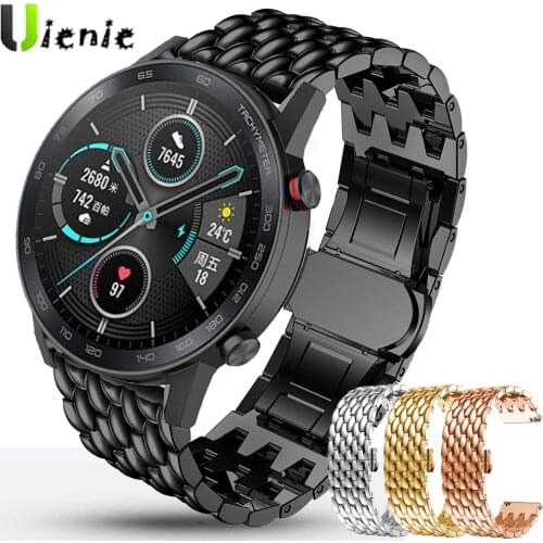 For Honor magic Watch 2 46mm GT 2 Stainless Steel Strap Alloy Metal Replacement 22mm Watch Band Dragon Scale Bracelet Wristband