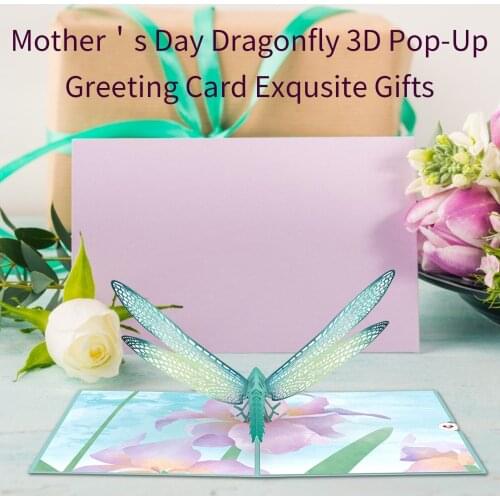 Dragonfly 3D Card Mothers Day Greeting Card Creative Greeting Card Handmade Color Birthday Creative Gift Hot Sale