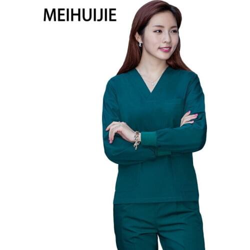 Beauty salon nursing uniforms lab clothing pet shop long sleeve Scrub uniform veterinary Work clothes split suit