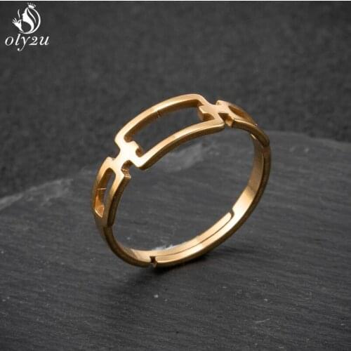 Vintage Cuban Link Chain Rings for Women Men Gold Color Stainless Steel Finger Ring Hip Hop Jewelry Accessories Christmas Gifts