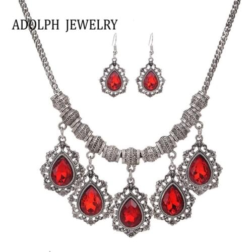 ADOLPH Jewelry for Women Luxurious Accessories Temperament Water Droplets Jewelry Set Choker Necklace and Earrings