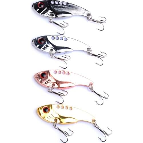YUZI 100PCS 5.5CM 11G Isca Artificial VIB Fishing Lures Vibrator Bait Spoon Metal wobble Lures Pesca Fishing Tackles