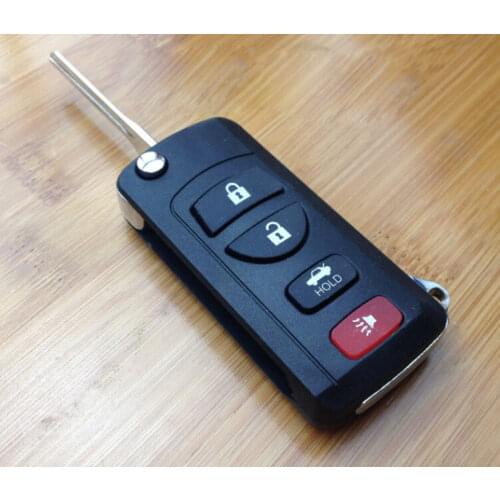 Car Key Blanks 3 +1/3 Buttons For Nissan Modified Flip Folding Remote Key Shell