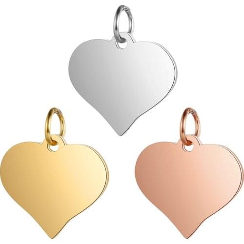 Lyvior Stainless Steel Mirror High-grade Polished Heart Pendant DIY Smooth Jewelry Accessories Heart for Necklace Jewelry Making