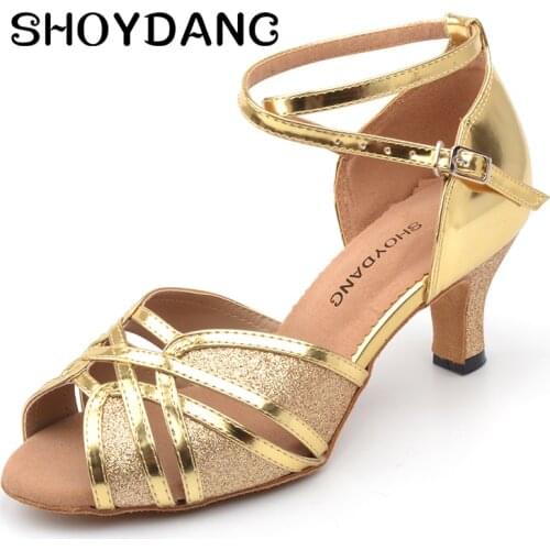 Dance Shoes for women Brand Modern Dance Shoes Salsa Ballroom Tango Latin Shoes For Girls Ladies Women Gold