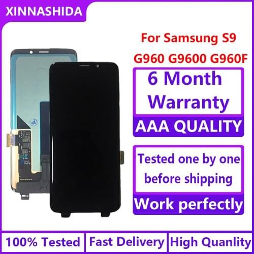 Lcds S9 For Samsung Galaxy S9 G960 G9600 G960f LCD Display Super AMOLED Touch Screen Frame Assembly Replacement Repair Parts