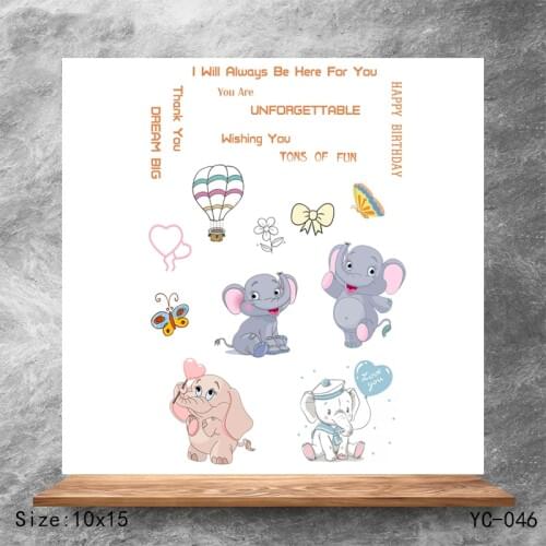 ZhuoAng Elephant Clear Stamps/Silicone Transparent Seals for DIY scrapbooking photo album Clear Stamps