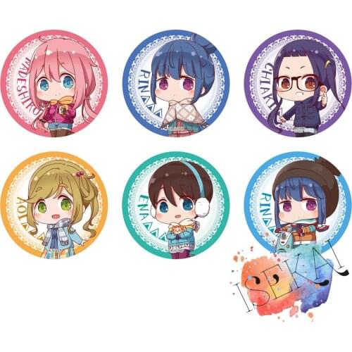 Yuru Camp Anime Badge Nadeshiko Shima Rin Chiaki Inuyama Aoi Ena Metal Badge Pins Brooch Pins