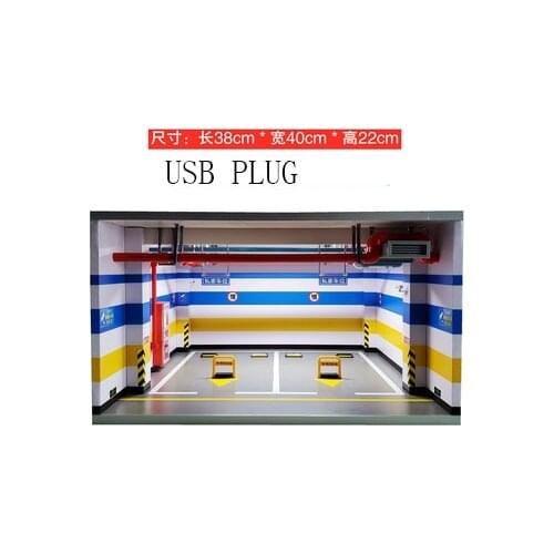 1:18 model car garage scene underground parking lot double parking space display box dust cover children toys