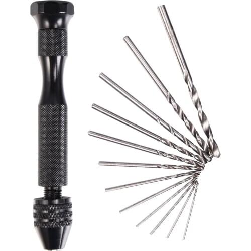 1 Set Black Metal Hand Drill With 0.8mm-3.0mm Drill Screw Equipments Uv Resin Epoxy Mold Tools DIY Jewelry Making Handmade Tools