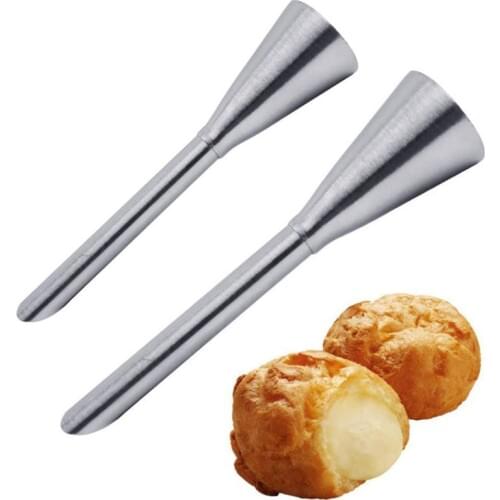 2Pcs Puff Nozzle Cupcake Injector Pastry Syringe Cream Piping Tip Nozzles Kit Cake Dessert Confectionery Equipment Tools